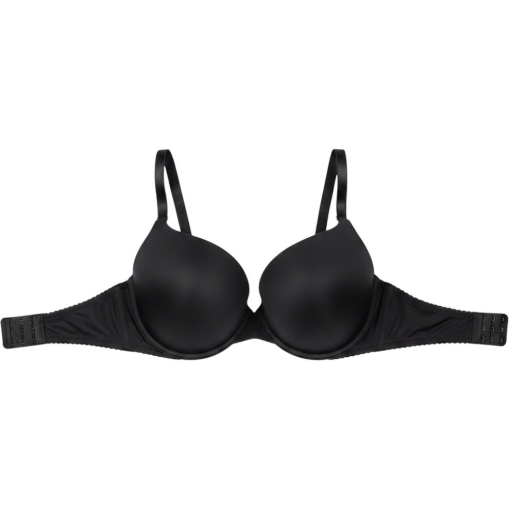 Victoria's Secret Perfect Shape Bra Womens 38D Black Underwire Padded T-Shirt